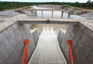 Modern fluid power system used to manage the flow of water through a dam gate.